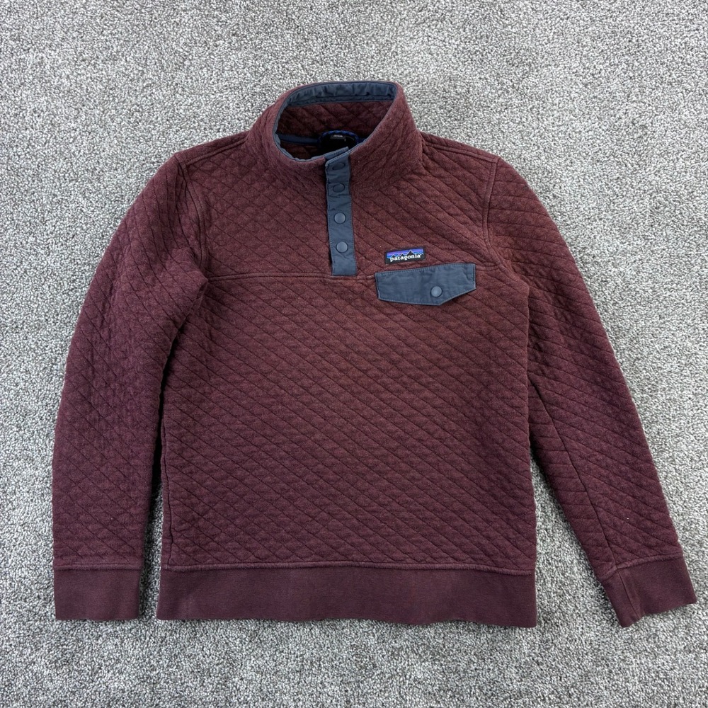 Patagonia Organic Cotton Quilt Snap-T Pullover Women's XS Red Quilted 25281